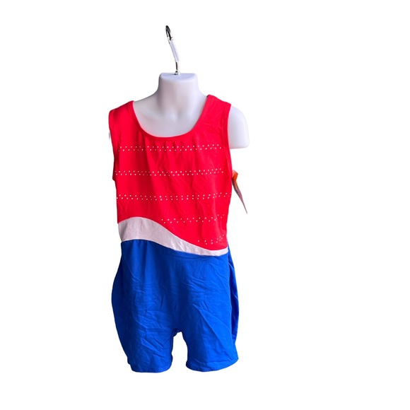 Cat and Jack Girls Dance GYMNASTICS Leotard Red Blue White L 10/12 - Picture 1 of 3